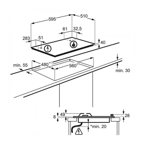 Plită Electrolux EGH6242BOX Gaz/ Inox Silver photo 2
