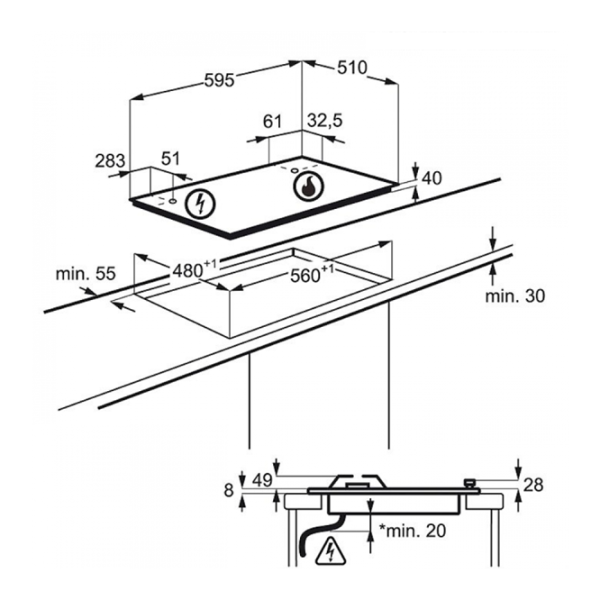Plită Electrolux EGH6242BOX Gaz/ Inox Silver photo 2
