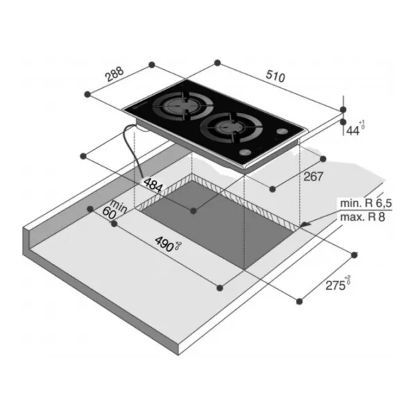 Варочная панель Whirlpool AKT 352 IX Газовая/ Черный photo 2