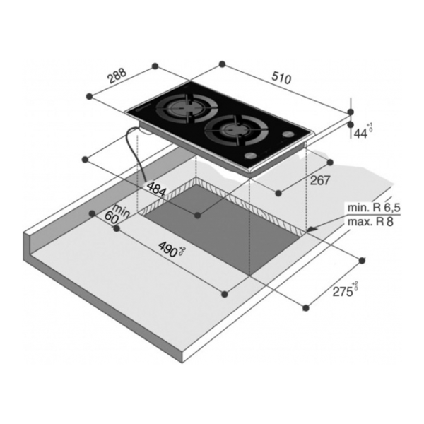 Варочная панель Whirlpool AKT 352 IX Газовая/ Черный photo 2