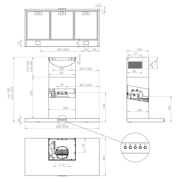 Вытяжка Gorenje WHT 623 E5X (OK-004/II) Каминная/ Нержавеющая сталь/ Серый photo 5 Вытяжка Gorenje WHT 623 E5X (OK-004/II) Каминная/ Нержавеющая сталь/ Серый photo 5