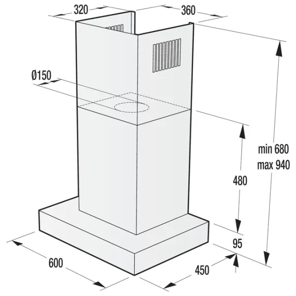 Hotă Gorenje WHT 68 INB (OK-004/ I) Șemineu/ Black/ Bronze photo 2