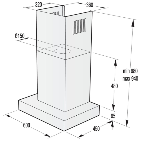 Hotă Gorenje WHT 68 INB (OK-004/ I) Șemineu/ Black/ Bronze photo 2