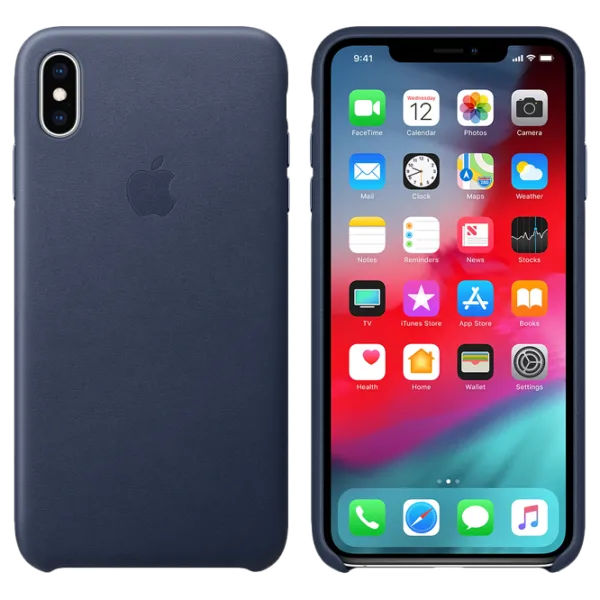 Чехол для смартфона Apple iPhone XS Max Apple/ Back/ Кожа/ Midnight Синий photo 3 Чехол для смартфона Apple iPhone XS Max Apple/ Back/ Кожа/ Midnight Синий photo 3
