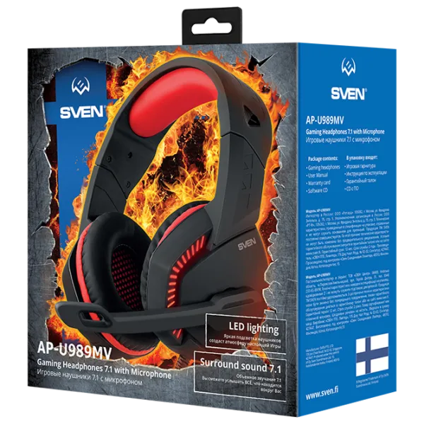 Наушники Sven AP U989MV Красный Черный Проводная/ Игровой photo 6 Наушники Sven AP U989MV Красный Черный Проводная/ Игровой photo 6