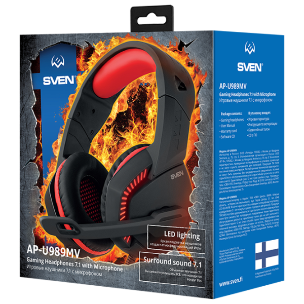 Наушники Sven AP U989MV Красный Черный Проводная/ Игровой photo 6 Наушники Sven AP U989MV Красный Черный Проводная/ Игровой photo 6