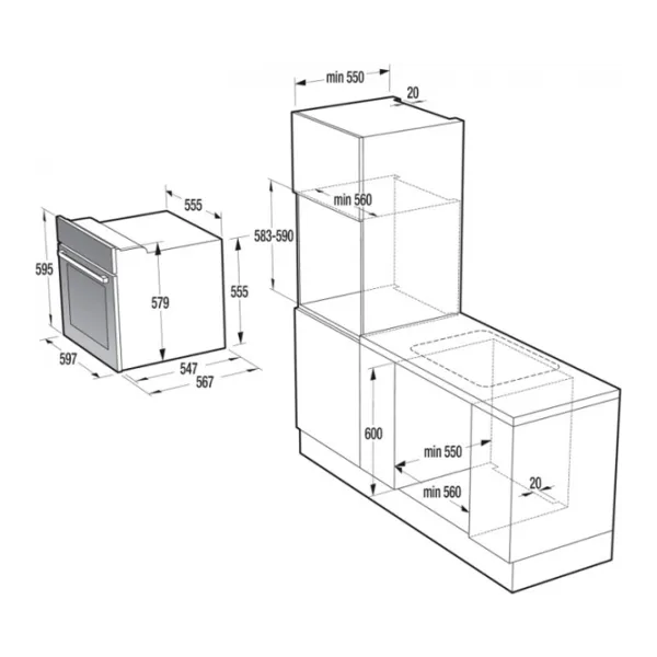 Cuptor Gorenje BO 635 E11B Încorporabilă/ 2700 W/ Black photo 2 Cuptor Gorenje BO 635 E11B Încorporabilă/ 2700 W/ Black photo 2