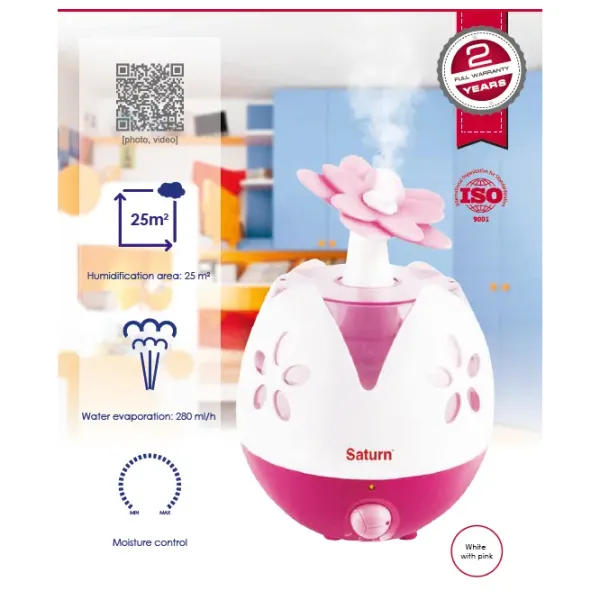 Umidificator de aer Saturn ST-AH2113 Cu ultrasunet/ White photo 7