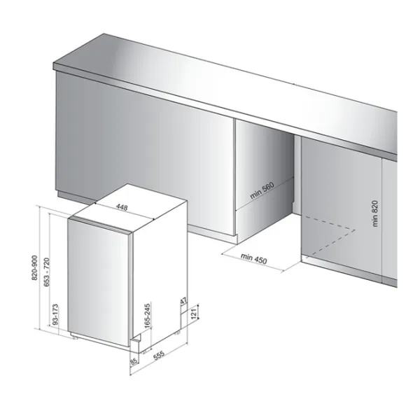 Посудомоечная машина Hotpoint-Ariston HSIC 3M19 C Узкая/ Белый photo 2