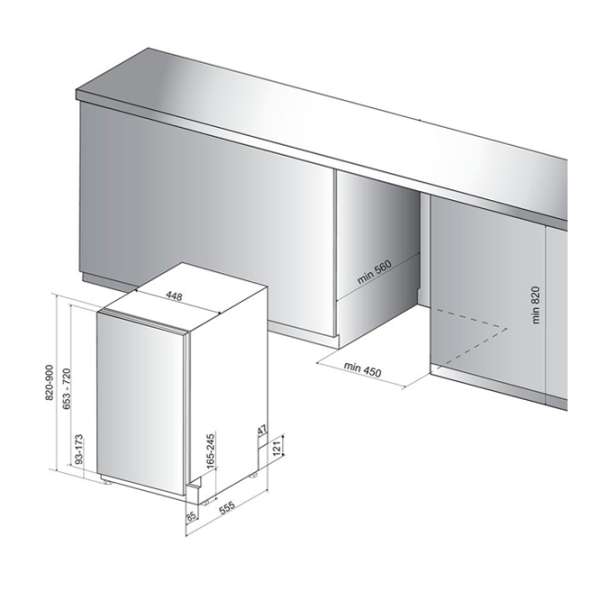 Посудомоечная машина Hotpoint-Ariston HSIC 3M19 C Узкая/ Белый photo 2