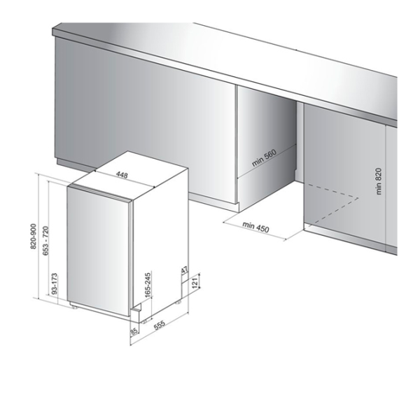 Посудомоечная машина Hotpoint-Ariston HSIE 2B0 Узкая/ Белый photo 2