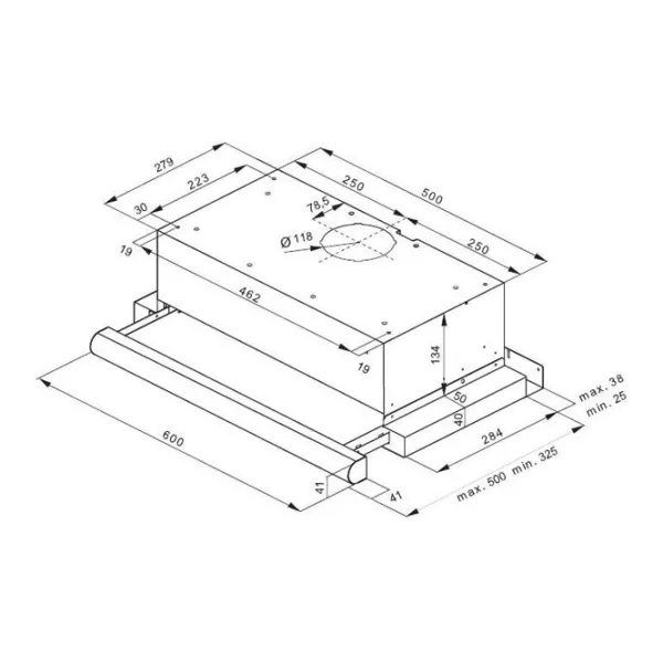 Hotă Hansa OTS625IH Telescopic/ Silver/ Inox photo 2
