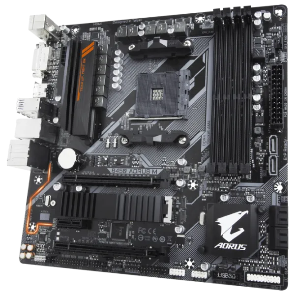 Placă de bază Gigabyte B450 AORUS M mATX/ AMD B450 photo 3
