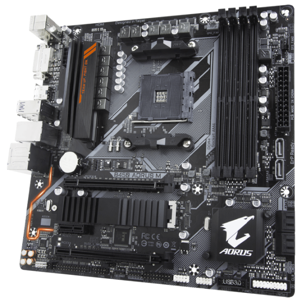 Placă de bază Gigabyte B450 AORUS M mATX/ AMD B450 photo 3