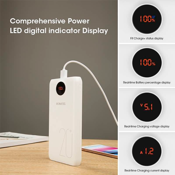 Power Bank Romoss SW20 Pro 20000 mAh/ White photo 2 Power Bank Romoss SW20 Pro 20000 mAh/ White photo 2