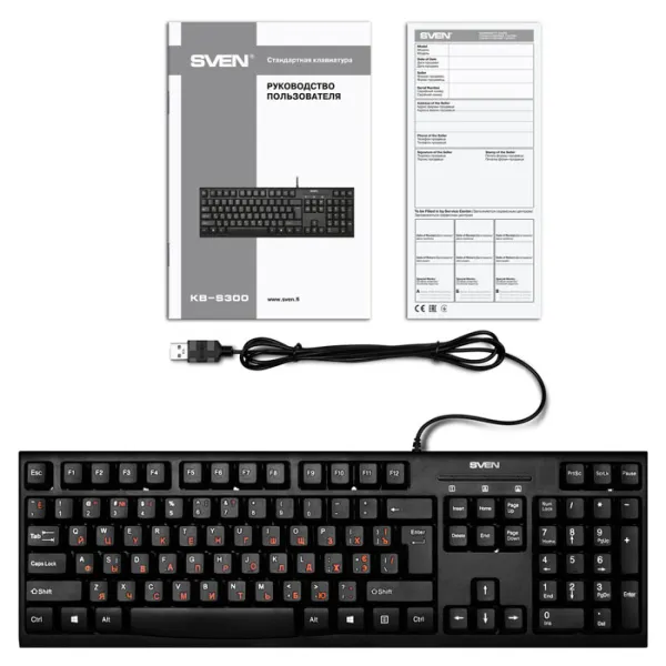 Tastatură Sven Comfort KB-S300 Cu fir/ Black photo 3