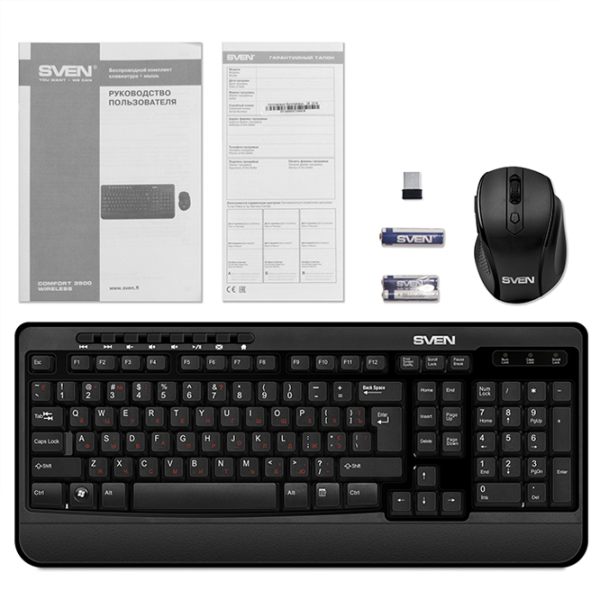Tastatură Sven Comfort 3500 Fără fir/ Black photo 12