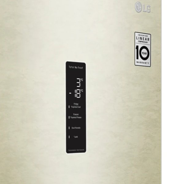 Frigider LG GA-B509SEKL cu congelator jos 384 l / 203 cm / Beige photo 5
