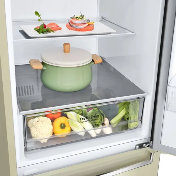 Frigider LG GA-B509SEKL cu congelator jos 384 l / 203 cm / Beige photo 8