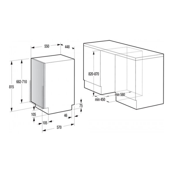Mașină de spălat vase Gorenje GV 55210 Îngustă/ White photo 4