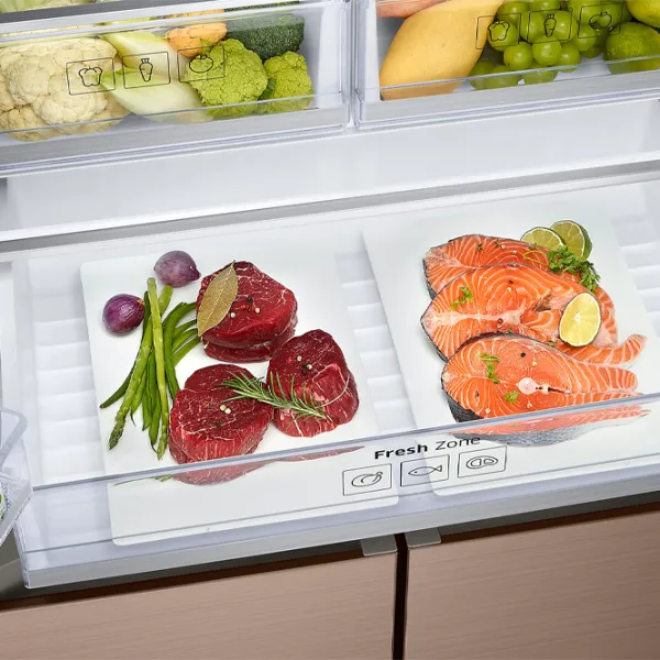 Frigider Samsung RF50K5960DP/UA cu congelator jos 486 l / 192 cm / Bronze photo 9