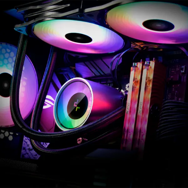Cooler cu lichid Deepcool CASTLE 240 RGB V2 Hidrodinamic/ 1800 rpm photo 8