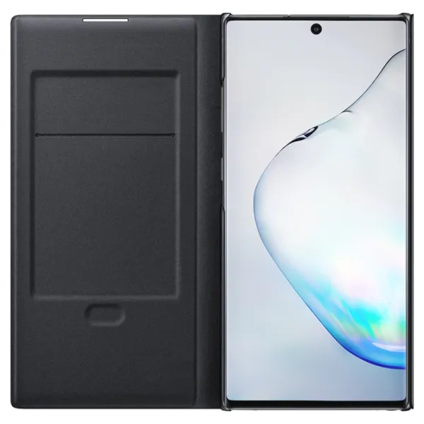 Husa Samsung Galaxy Note 10+ Original LED View  Cover/ PU/ Black photo 3