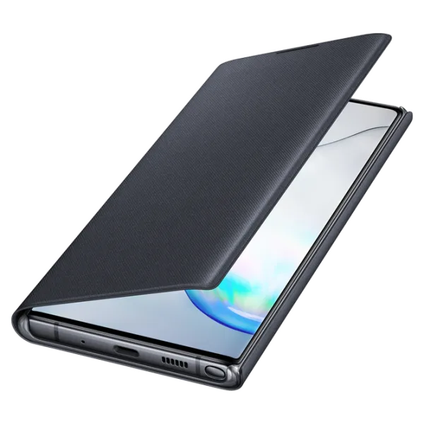 Husa Samsung Galaxy Note 10+ Original LED View  Cover/ PU/ Black photo 4