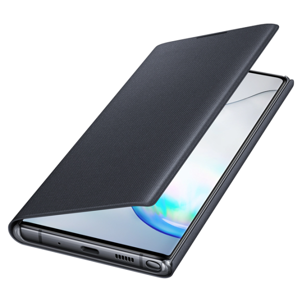 Husa Samsung Galaxy Note 10+ Original LED View  Cover/ PU/ Black photo 4
