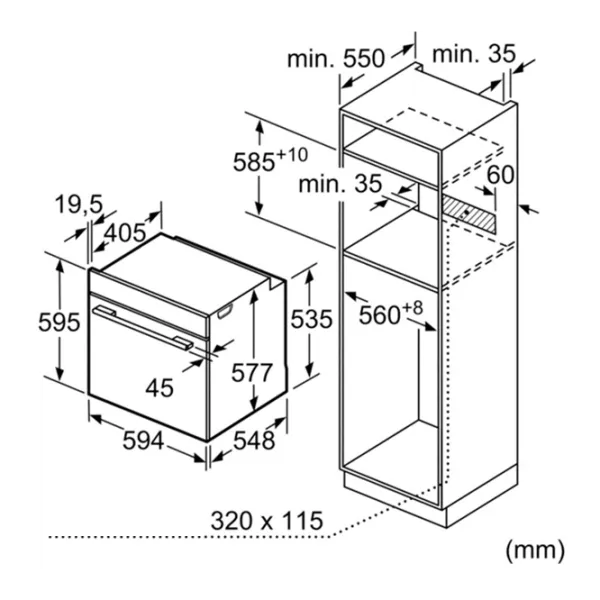 Cuptor Bosch HBG632BW1S Încorporabilă/ 3600 W/ White photo 2