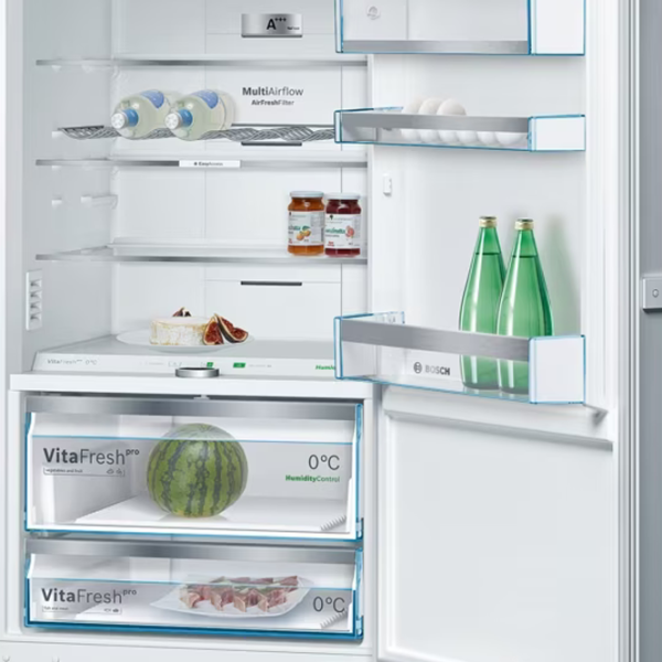 Frigider Bosch KGF56PI40 cu congelator jos 480 l / 193 cm / Inox photo 3
