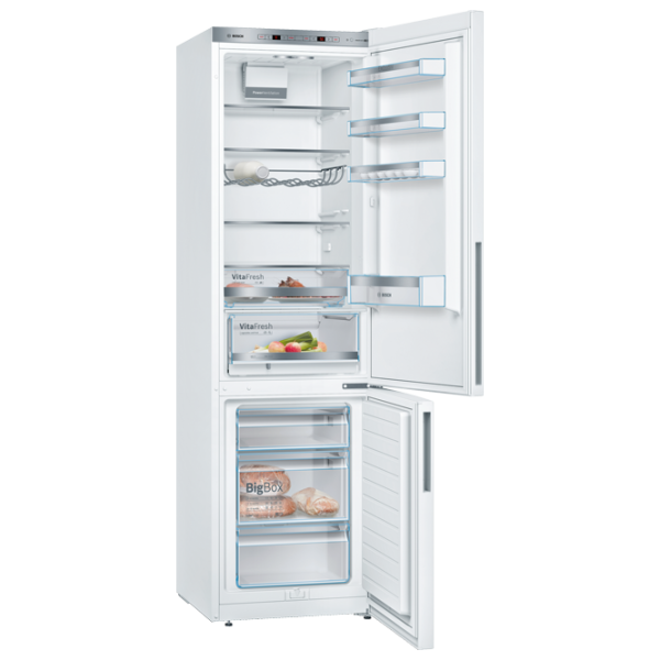 Frigider Bosch KGE39VW4A cu congelator jos 337 l / 201 cm / White photo 2