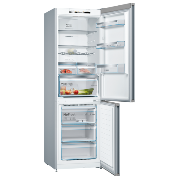 Frigider Bosch KGN36IJ3A cu congelator jos 324 l / 186 cm / Gray photo 2