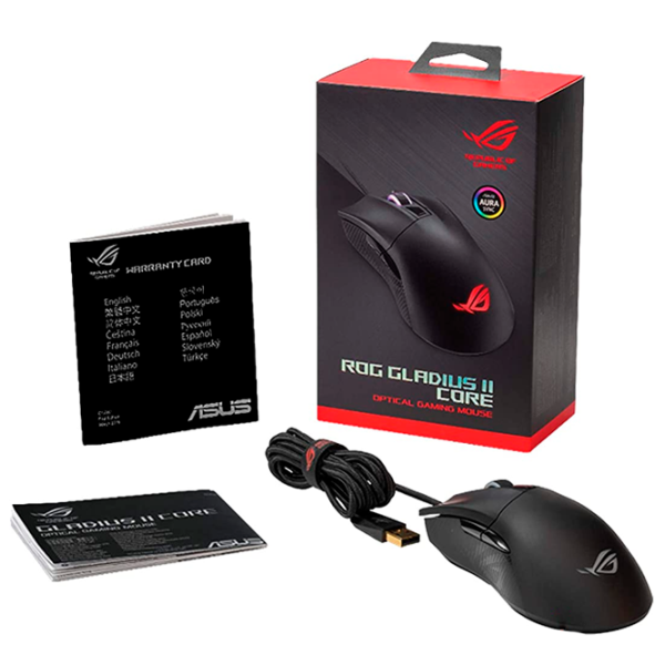 Mouse Asus ROG Gladius II Core USB/ Black photo 6 Mouse Asus ROG Gladius II Core USB/ Black photo 6