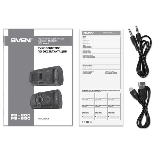 Колонка для вечеринок Sven PS-650 50 W/ Черный photo 12