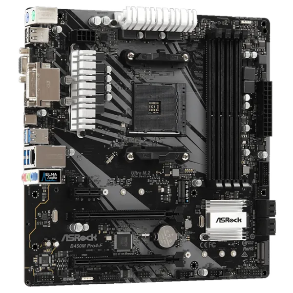 Материнская плата ASRock B450M PRO4-F mATX/ AMD B450 photo 3