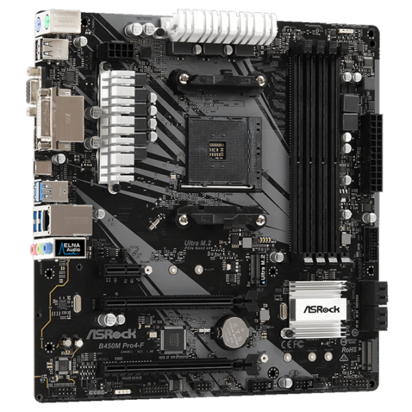 Материнская плата ASRock B450M PRO4-F mATX/ AMD B450 photo 3