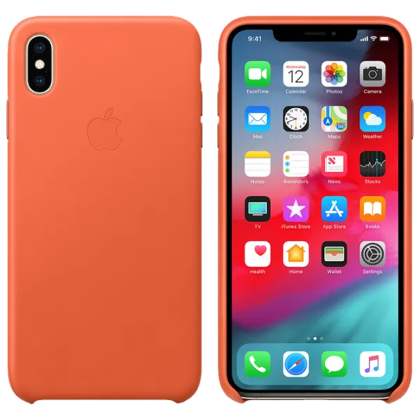 Чехол для смартфона Apple iPhone XS Max Apple/ Back/ Кожа/ Sunset Оранжевый photo 3