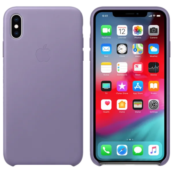 Чехол для смартфона Apple iPhone XS Max Apple/ Back/ Кожа/ Liliac Синий photo 3 Чехол для смартфона Apple iPhone XS Max Apple/ Back/ Кожа/ Liliac Синий photo 3
