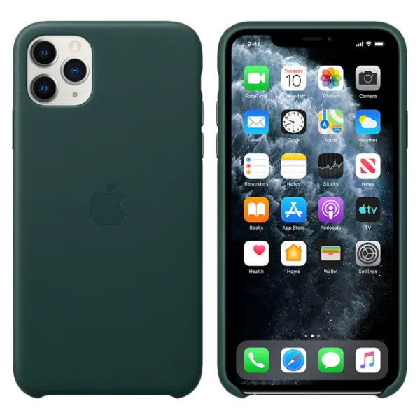 Чехол для смартфона Apple iPhone 11 Pro Max Apple/ Back/ Кожа/ Зелёный photo 3