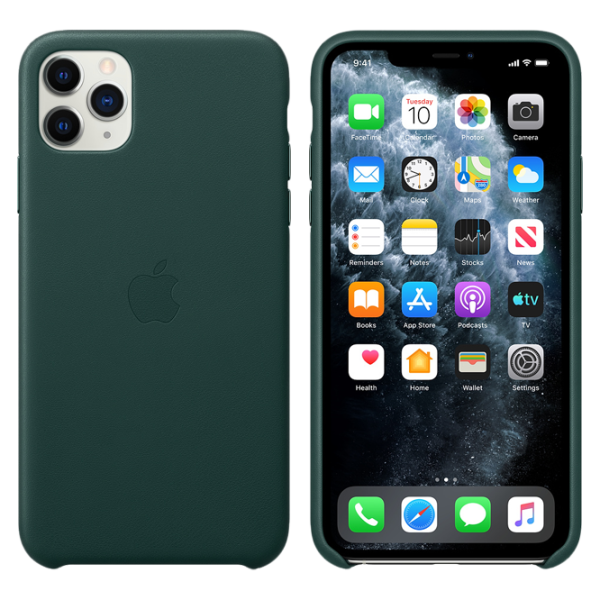 Чехол для смартфона Apple iPhone 11 Pro Max Apple/ Back/ Кожа/ Зелёный photo 3