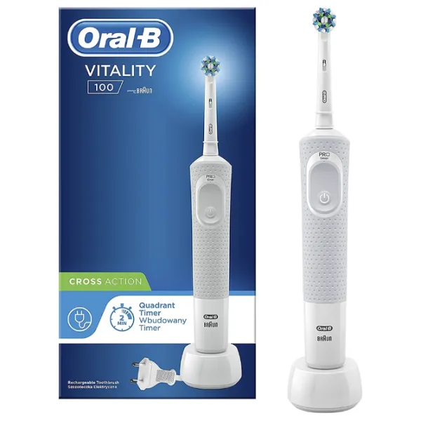 Periuță de dinți electrică Braun Vitality 100 Cross Action 3D / White photo 2