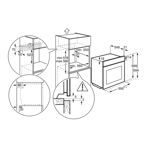 Cuptor Electrolux EOC5E70X Încorporabilă/ 2790 W/ Black photo 2 Cuptor Electrolux EOC5E70X Încorporabilă/ 2790 W/ Black photo 2