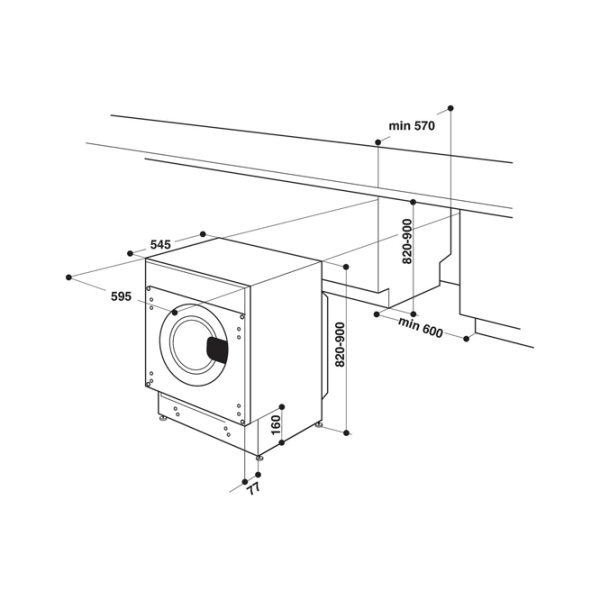 Стиральная машина Hotpoint-Ariston BI WMHG 71484 EU Встраиваемая/ 7 кг/ Белый photo 4