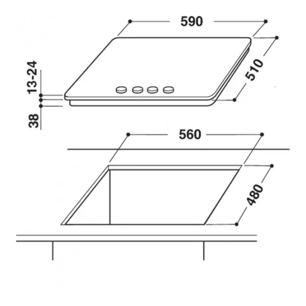Plită încorporabilă pe gaz Whirlpool AKR 351/ IX Silver photo 3