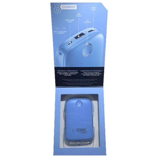 Power Bank Cellularline E-Tonic 10000 mAh/ Blue photo 7 Power Bank Cellularline E-Tonic 10000 mAh/ Blue photo 7