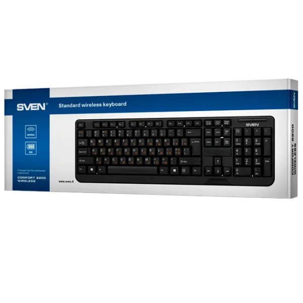 Tastatură Sven KB-C2200W Fără fir/ Black photo 5