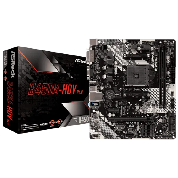Материнская плата ASRock B450M-HDV R4.0 mATX/ AMD Promontory B450 photo 5