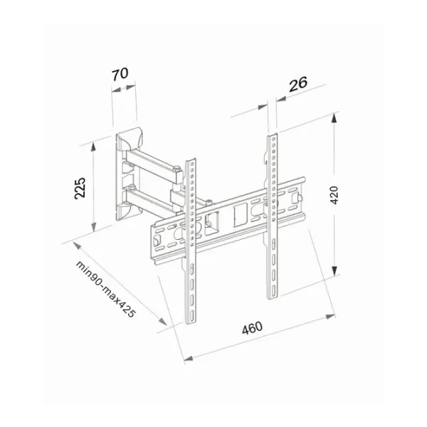 Кронштейн ТВ Charmount CT-WPLB-T444 VESA 400 x 400 мм photo 2
