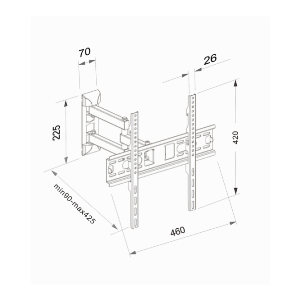 Кронштейн ТВ Charmount CT-WPLB-T444 VESA 400 x 400 мм photo 2
